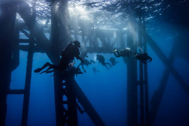 photo taken under the Long Beach California oil rigs on November 10, 2018.